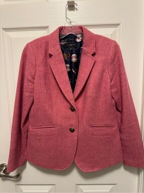 Talbots Dusty Rose Pink Wool-Blend Single-Breasted Blazer